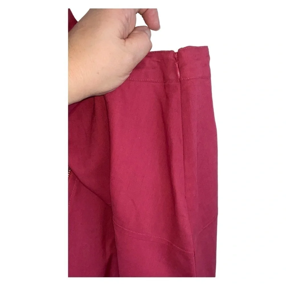 Soft Surroundings Salmon/Pink Skirt petite small Asymmetrical Pleat Zip‎ Front